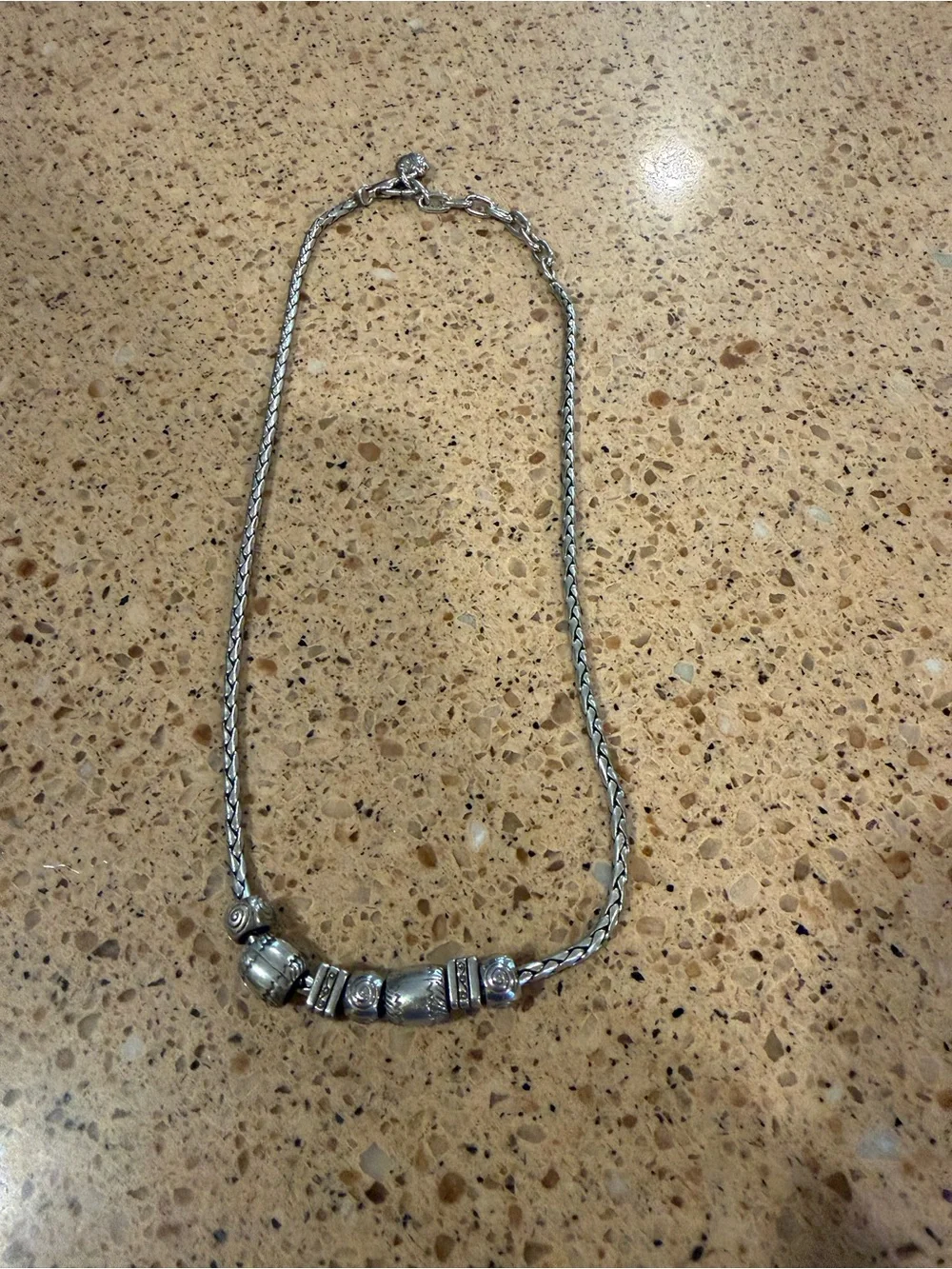 Brighton Silver-Tone Beaded Chain Necklace